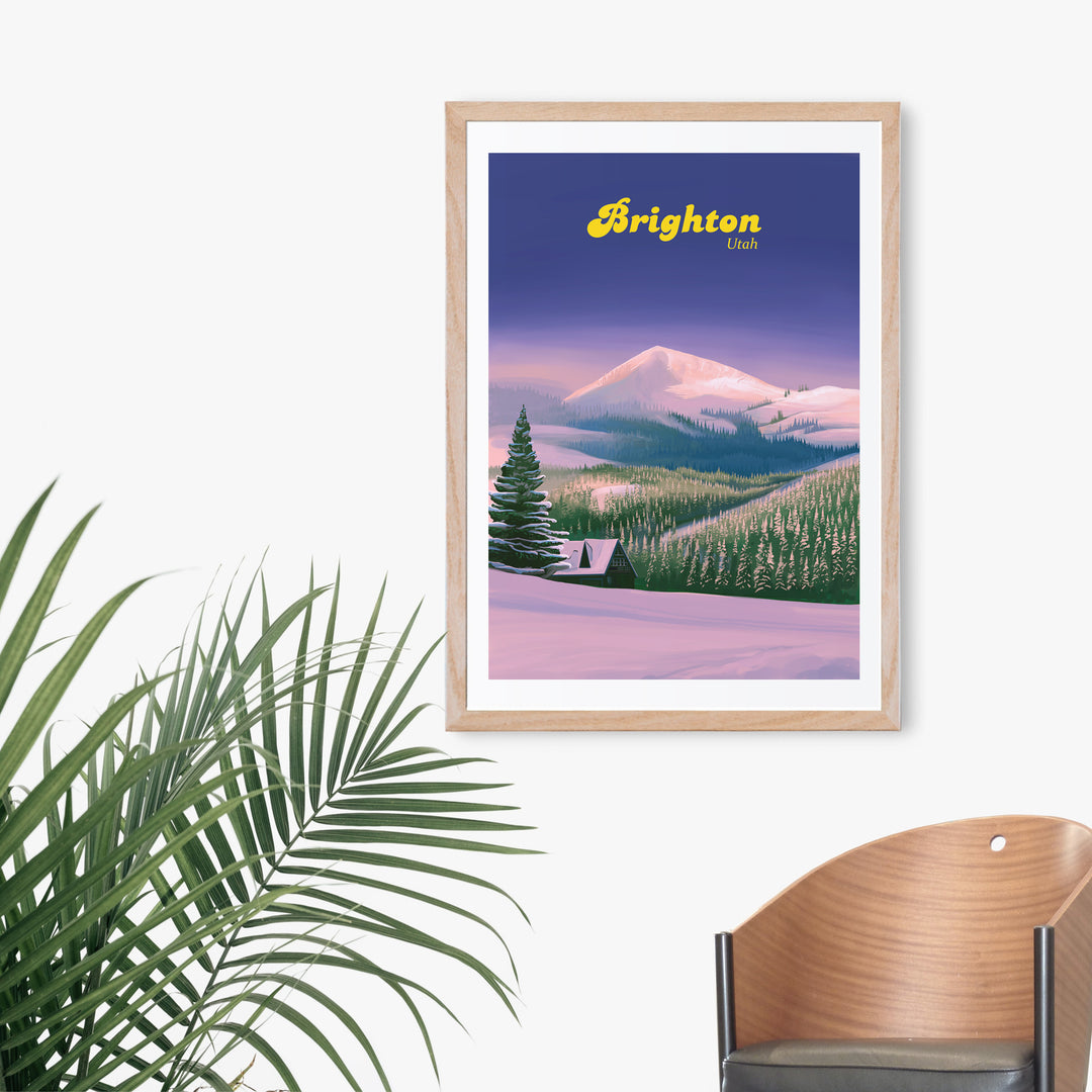 Brighton Utah Ski Resort Travel Poster