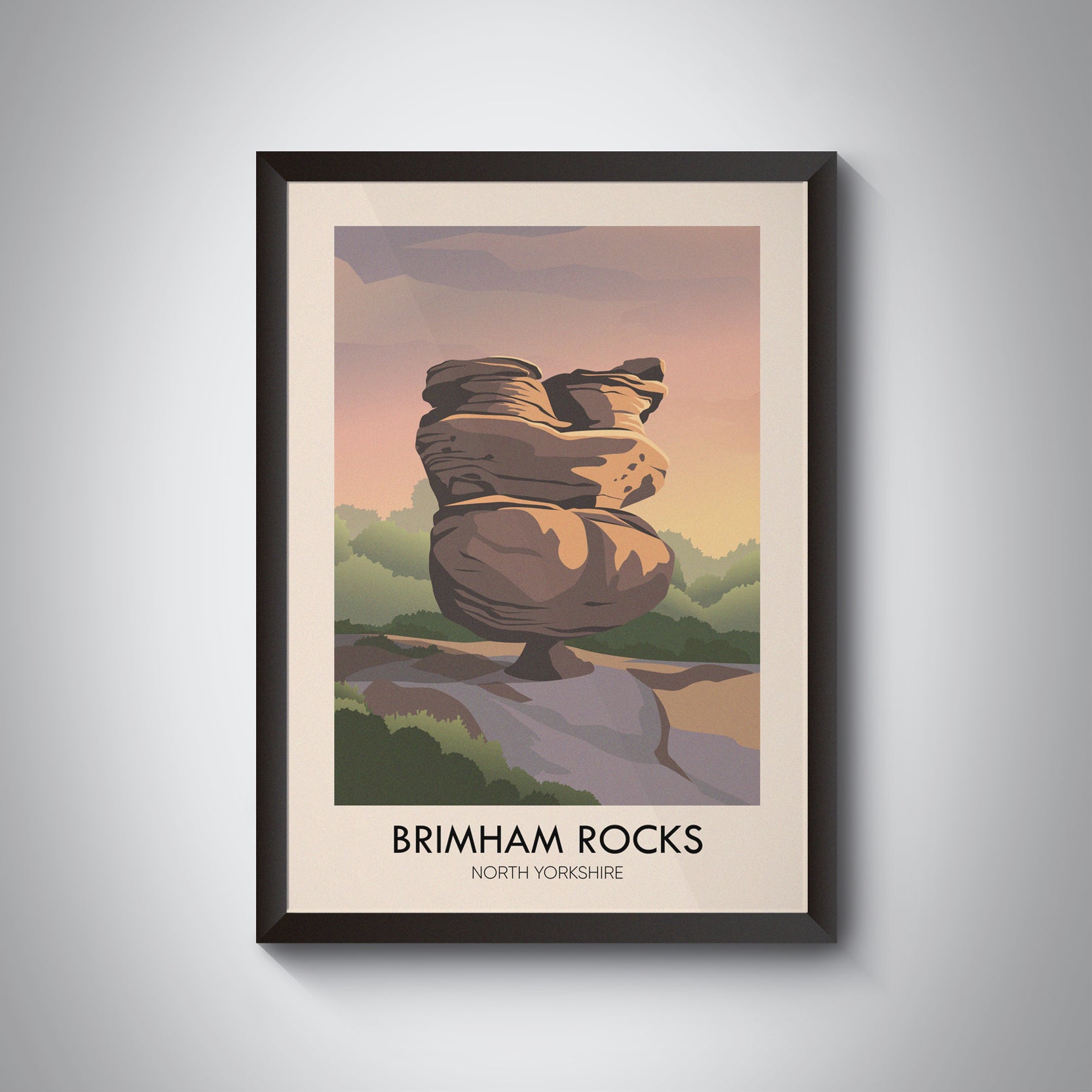 Brimham Rocks AONB Travel Poster