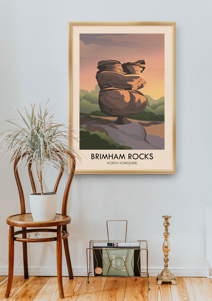 Brimham Rocks AONB Travel Poster