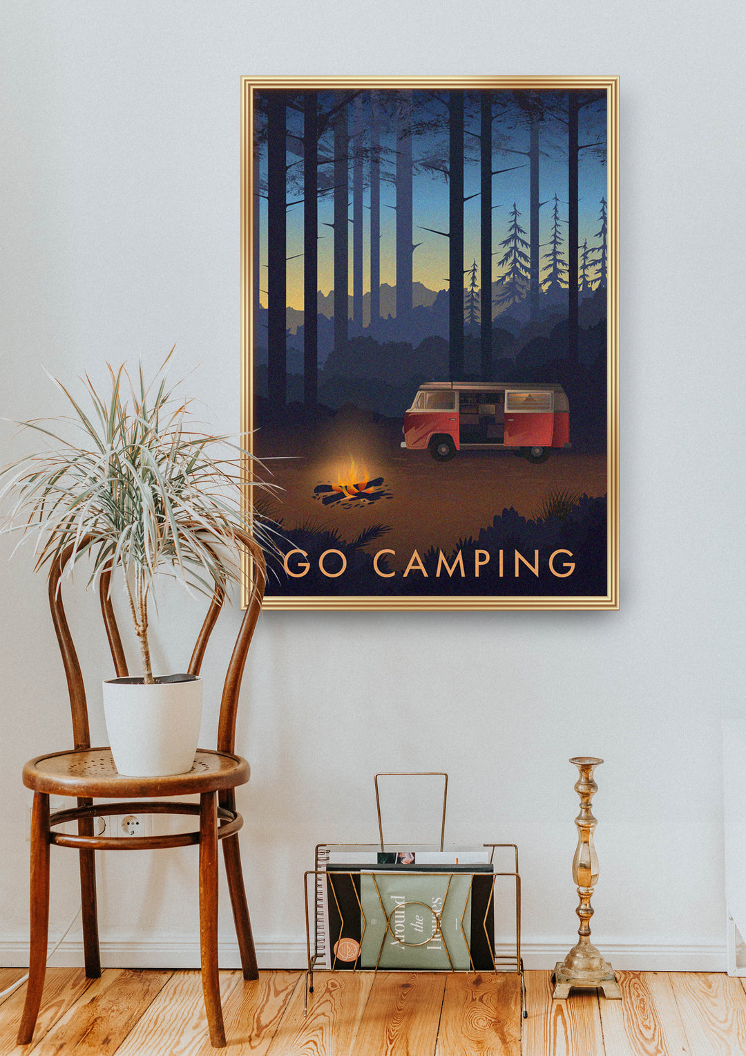 Go Camping Travel Poster Campervan Version