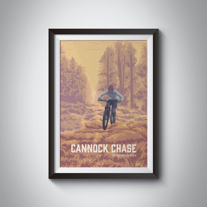 Cannock Chase Mountain Biking Travel Poster