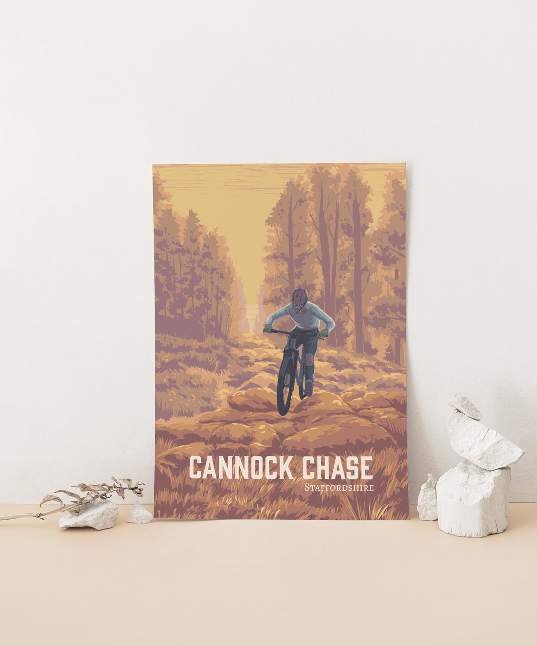 Cannock Chase Mountain Biking Travel Poster