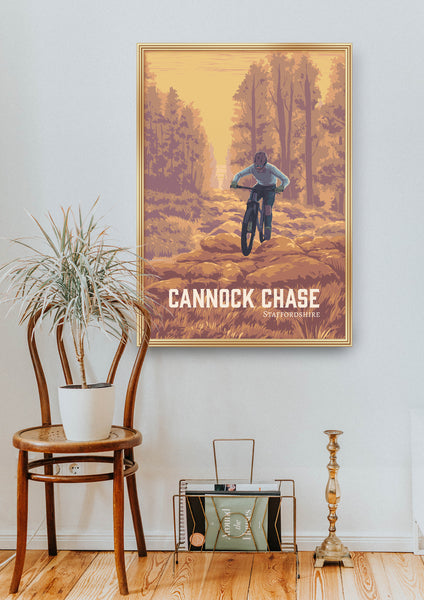 Cannock Chase Mountain Biking Travel Poster