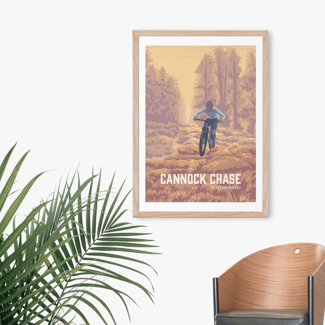 Cannock Chase Mountain Biking Travel Poster