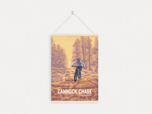 Cannock Chase Mountain Biking Travel Poster
