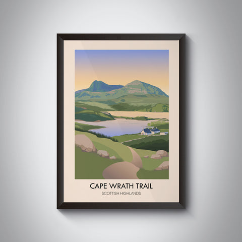 Cape Wrath Trail Long Distance Hiking Trail Travel Poster