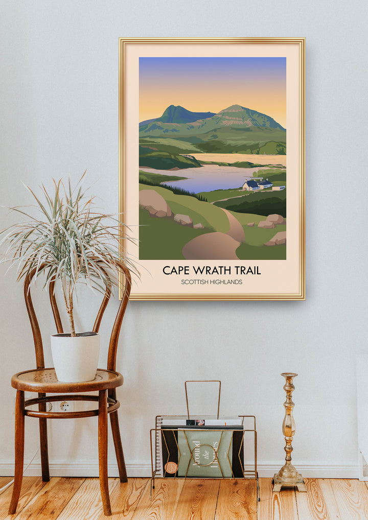 Cape Wrath Trail Long Distance Hiking Trail Travel Poster