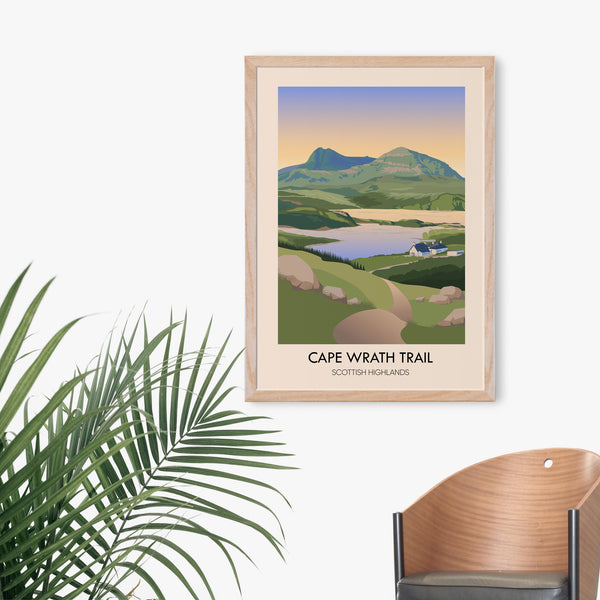Cape Wrath Trail Long Distance Hiking Trail Travel Poster