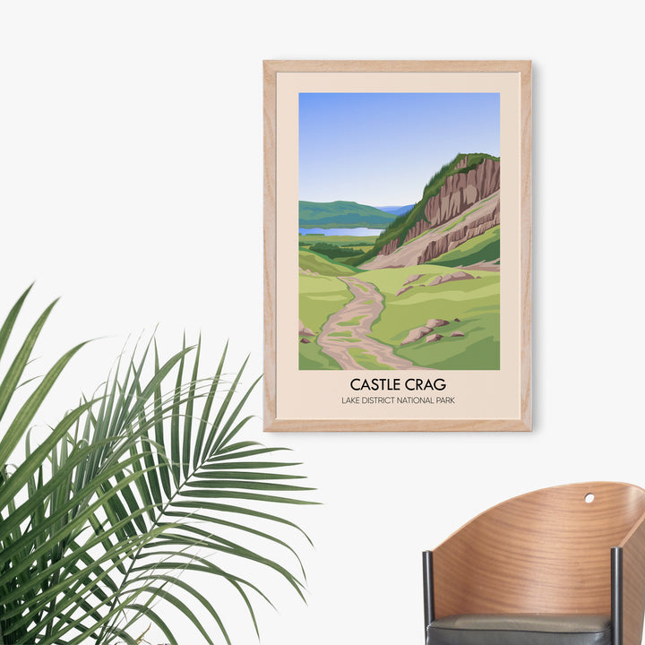 Castle Crag Mountain Lake District Travel Poster