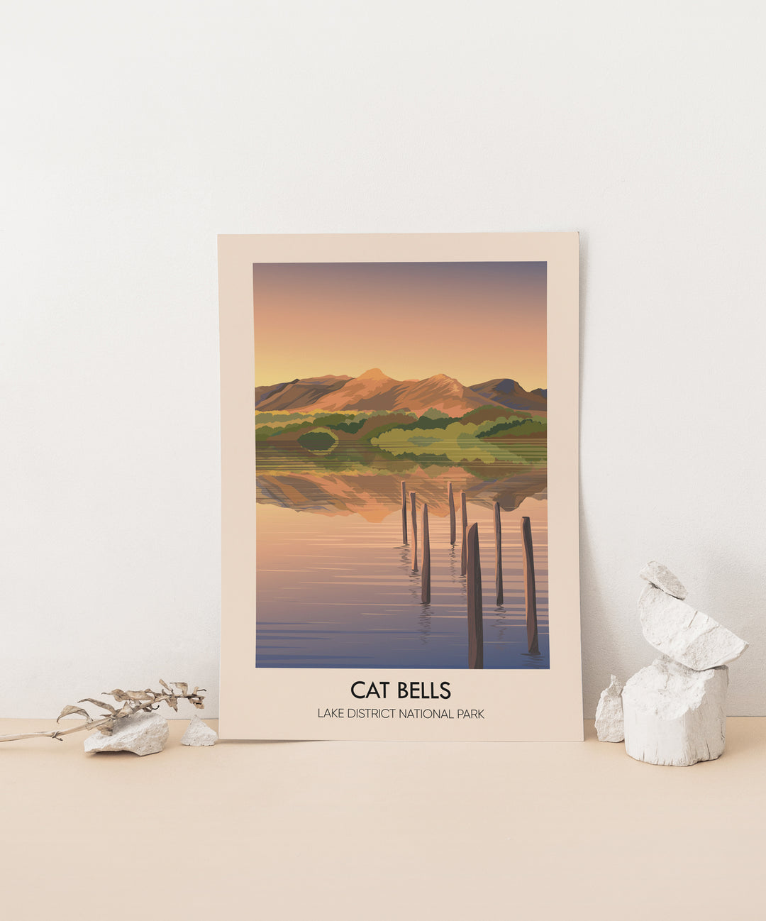 Cat Bells Lake District Travel Poster