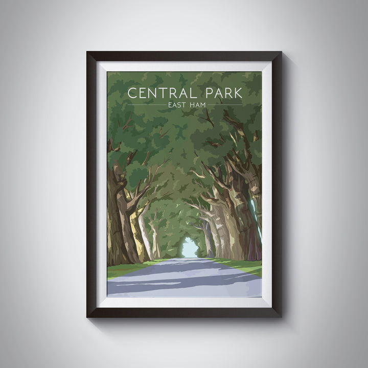 Central Park East Ham Travel Poster