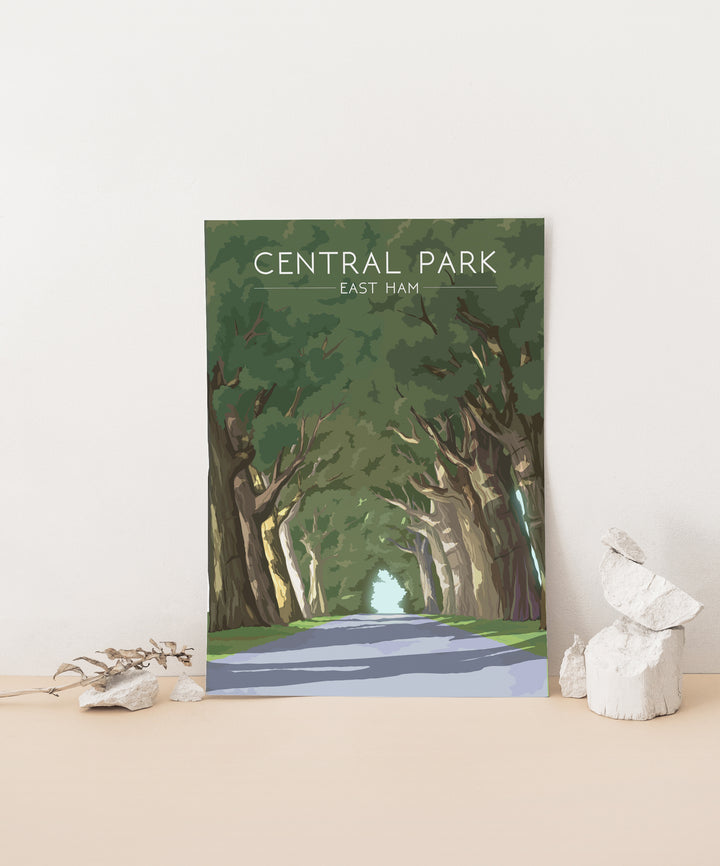 Central Park East Ham Travel Poster