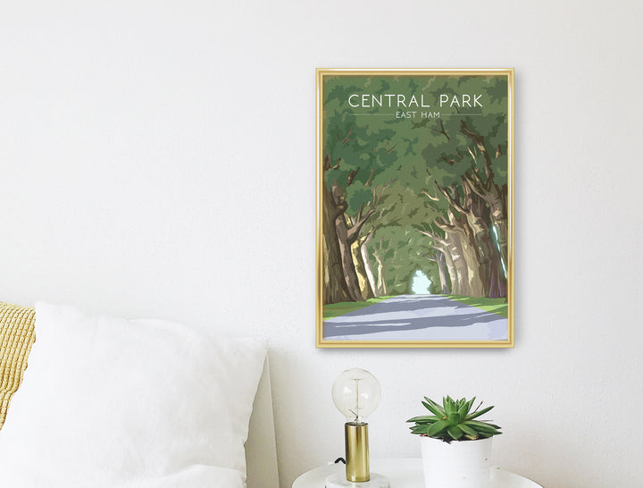 Central Park East Ham Travel Poster