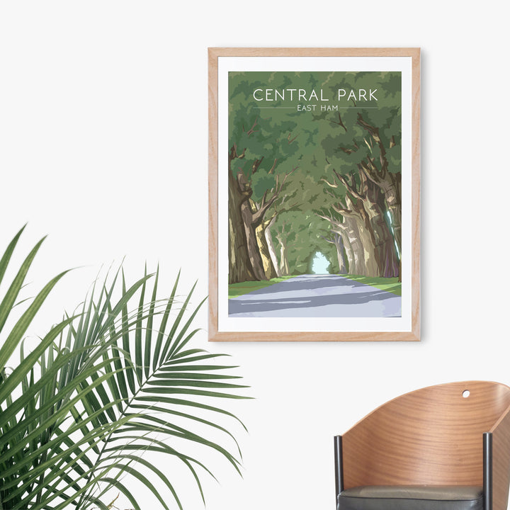 Central Park East Ham Travel Poster