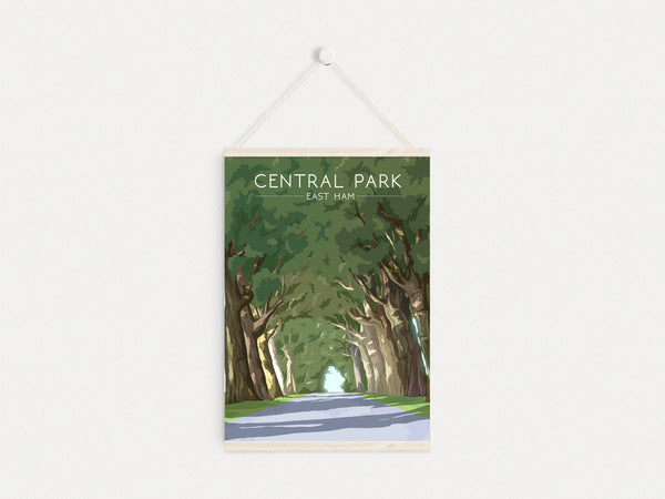 Central Park East Ham Travel Poster
