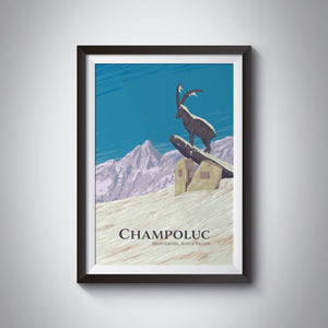 Champoluc Italy Ski Resort Travel Poster