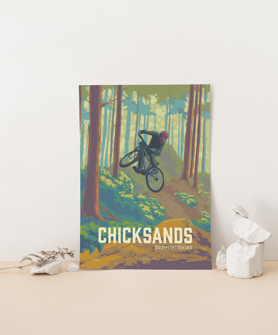 Chicksands Mountain Biking Travel Poster