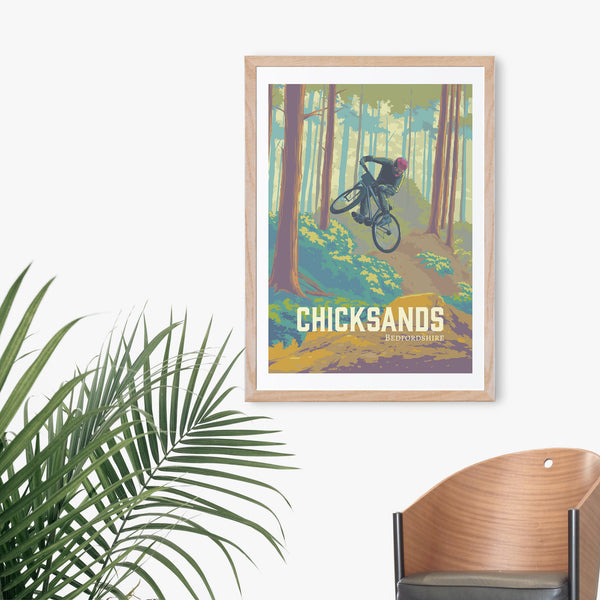 Chicksands Mountain Biking Travel Poster