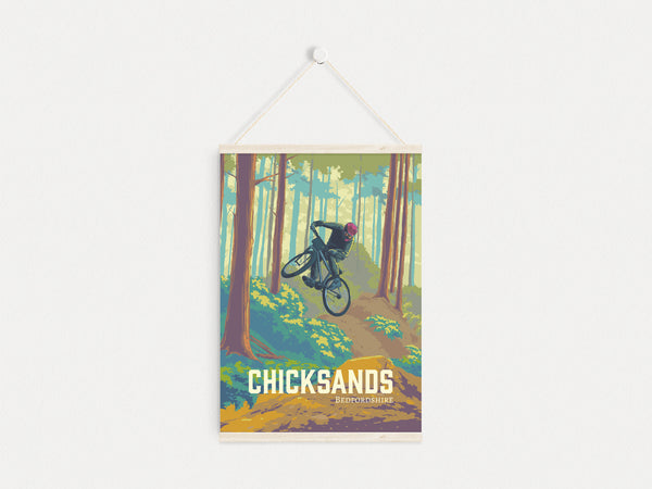 Chicksands Mountain Biking Travel Poster