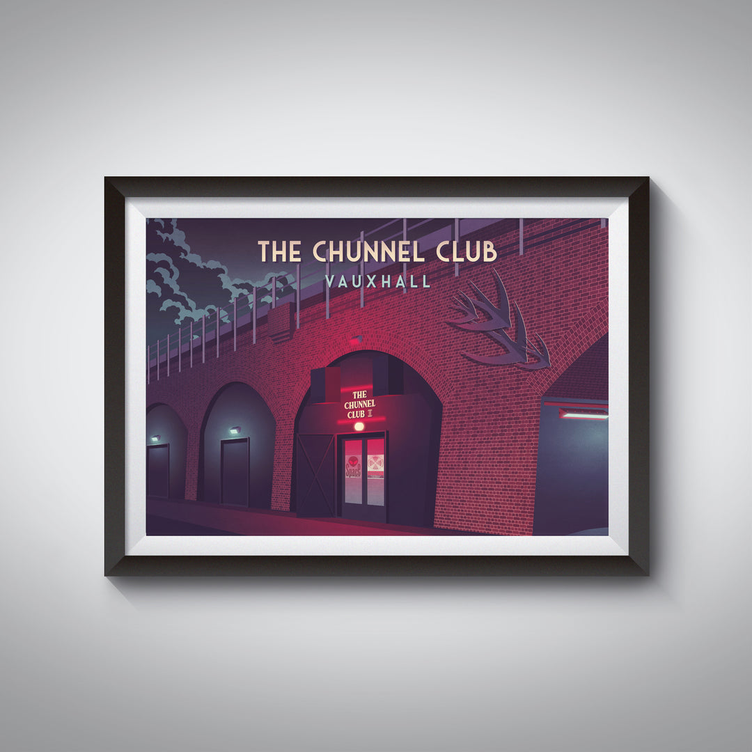 Chunnel Club Nightclub London Travel Poster