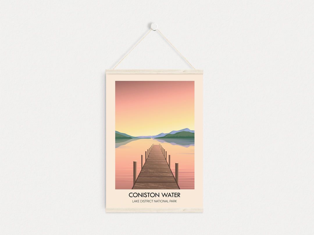 Coniston Water Lake District Travel Poster