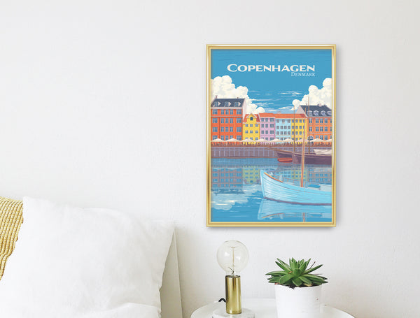 Copenhagen Denmark Travel Poster