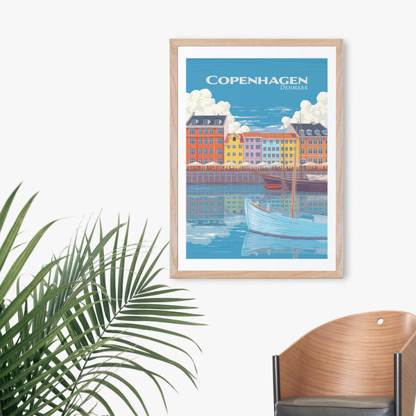 Copenhagen Denmark Travel Poster