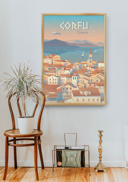 Corfu Greece Travel Poster