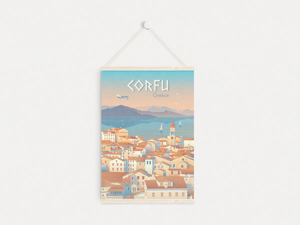 Corfu Greece Travel Poster