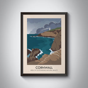 Cornwall AONB Travel Poster