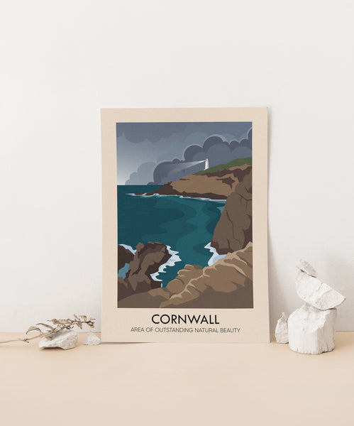 Cornwall AONB Travel Poster