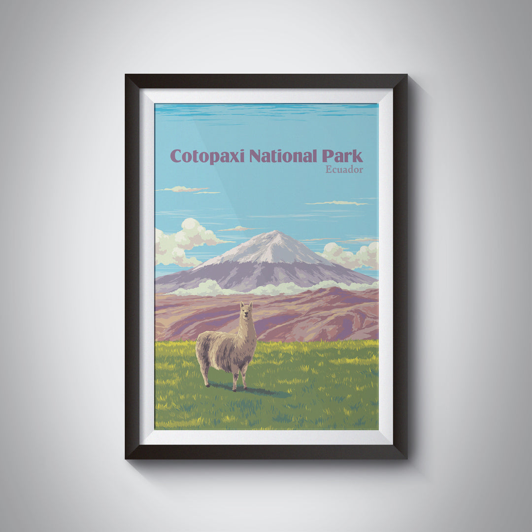 Cotopaxi National Park Ecuador Travel Poster.