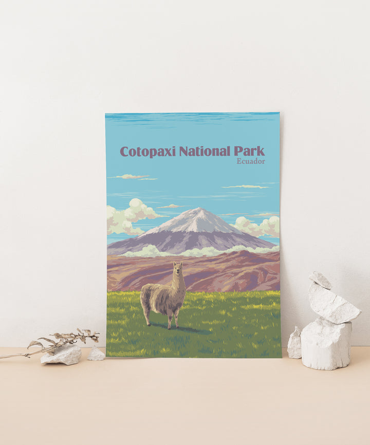 Cotopaxi National Park Ecuador Travel Poster.