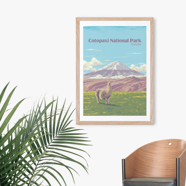 Cotopaxi National Park Ecuador Travel Poster.