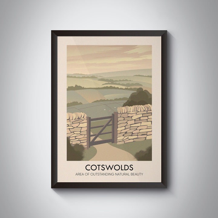 Cotswolds AONB Travel Poster