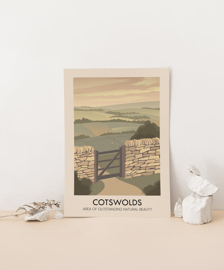 Cotswolds AONB Travel Poster