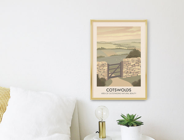 Cotswolds AONB Travel Poster