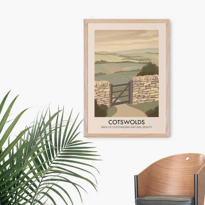 Cotswolds AONB Travel Poster