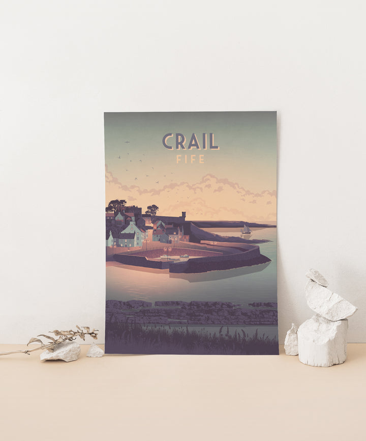 Crail Fife Scotland Seaside Travel Poster