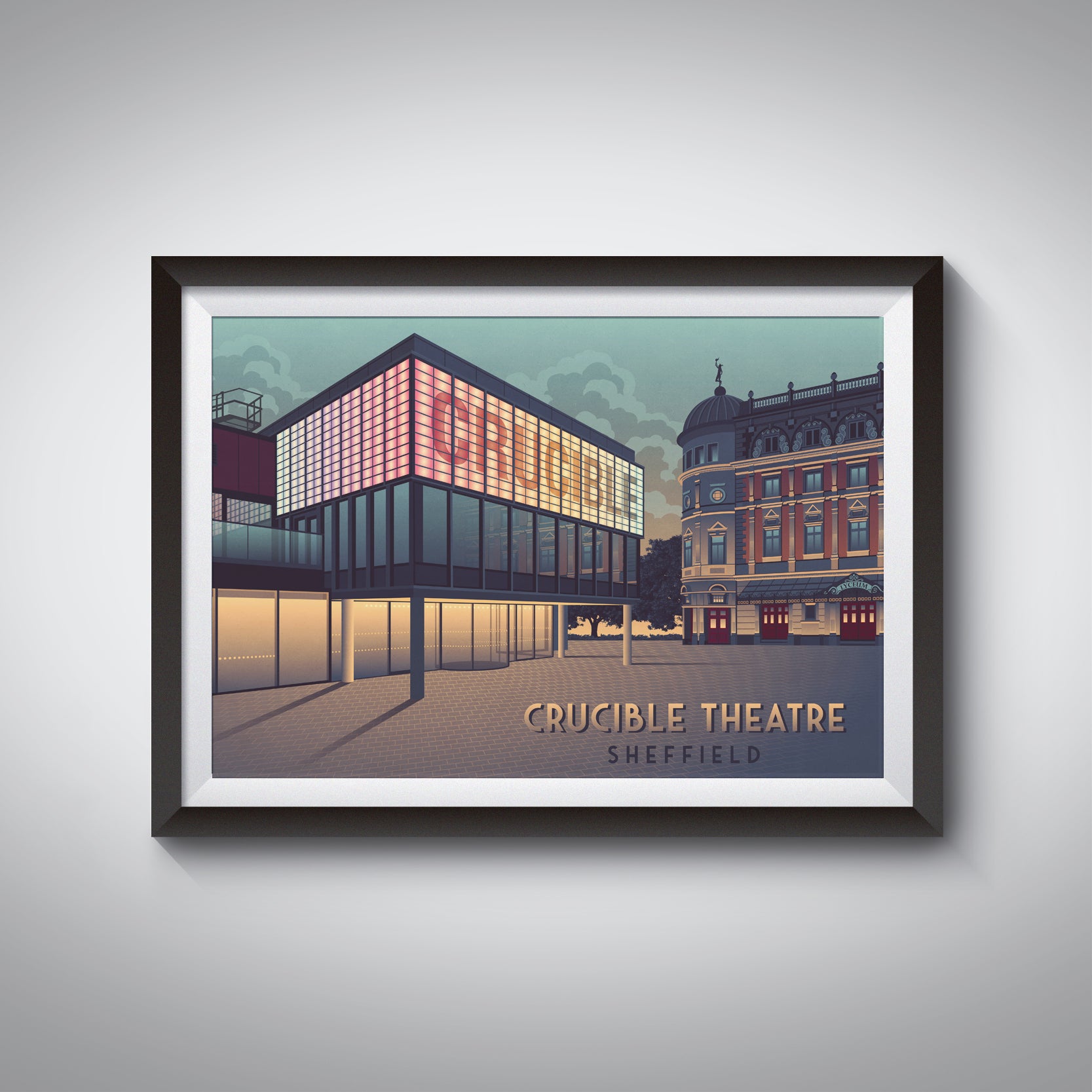 Crucible Theatre Sheffield Travel Poster