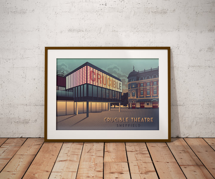 Crucible Theatre Sheffield Travel Poster