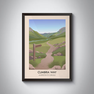 Cumbria Way Long Distance Hiking Trail Travel Poster