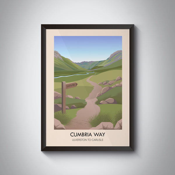 Cumbria Way Long Distance Hiking Trail Travel Poster