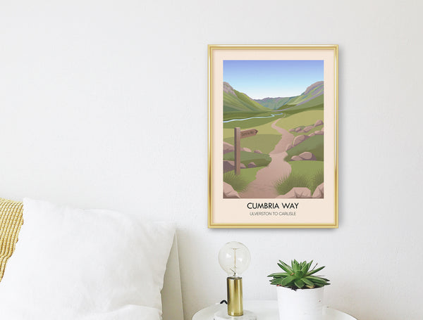 Cumbria Way Long Distance Hiking Trail Travel Poster