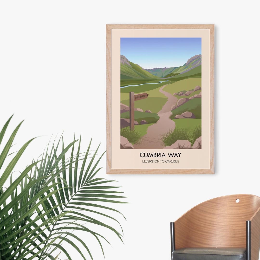 Cumbria Way Long Distance Hiking Trail Travel Poster