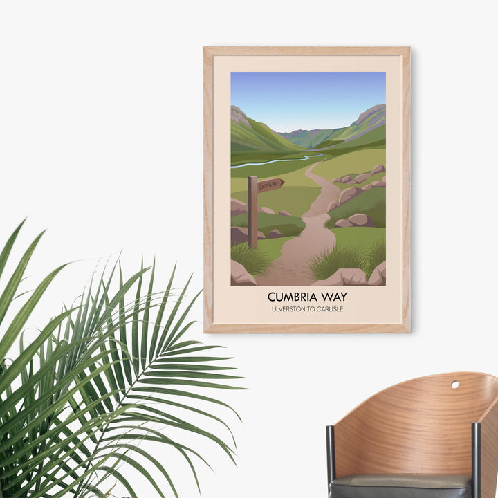 Cumbria Way Long Distance Hiking Trail Travel Poster