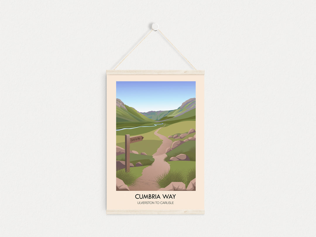 Cumbria Way Long Distance Hiking Trail Travel Poster