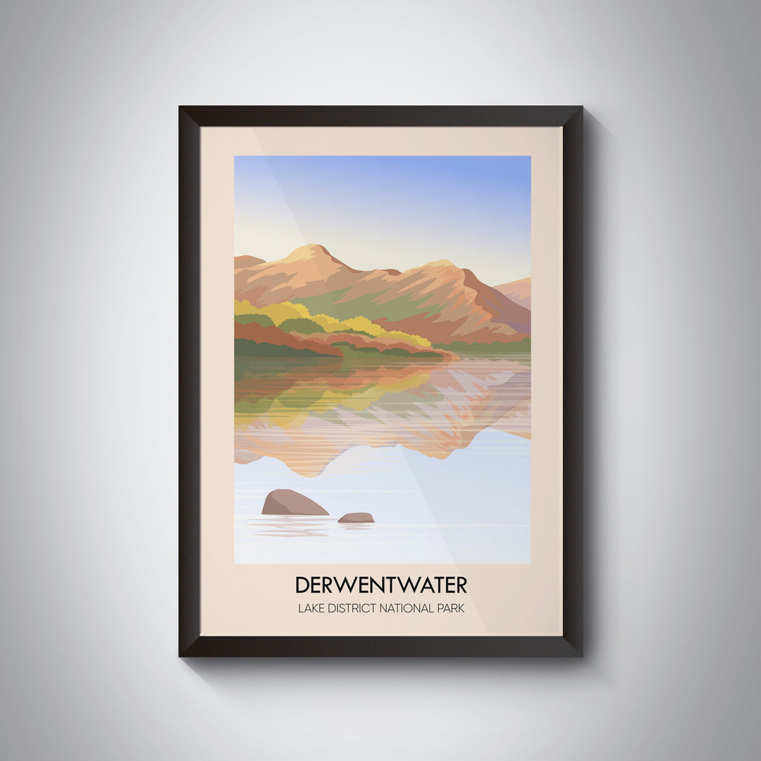 Derwentwater Lake District Travel Poster