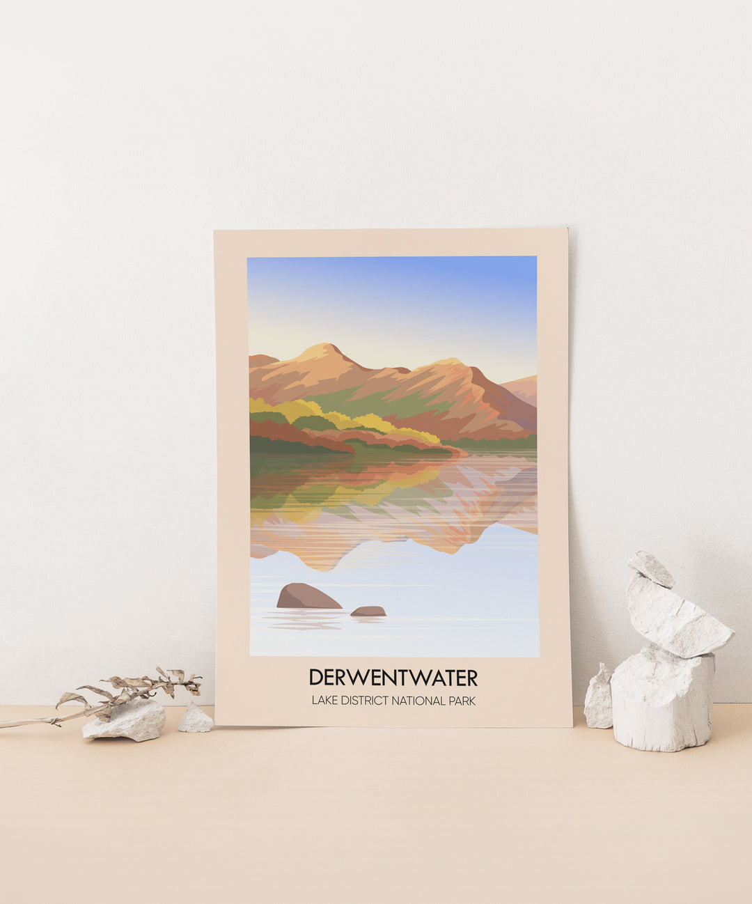 Derwentwater Lake District Travel Poster