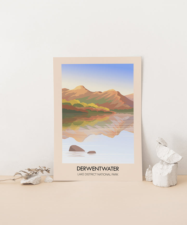 Derwentwater Lake District Travel Poster